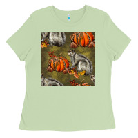 Matcha squirrel pumpkin seamless Ladies Tee - BundleAndBundleShop