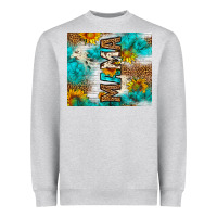 Heather Grey mama leopard sunflower Heavyweight Sweatshirt - LillyAllenDesigns
