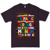 Plum hispanic haritage month flags with background Premium Tee - BundleAndBundleShop