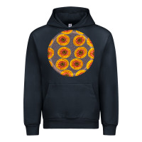 Navy african fabric pattern round earrings 4 Urban Hoodie - BundleAndBundleShop