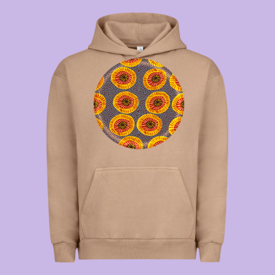 African Fabric Pattern Round Earrings 4 Urban Hoodie Designed By Bundleandbundleshop