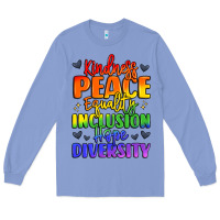 Colony Blue inspirational words in rainbow colors Long Sleeve Tee - LillyAllenDesigns
