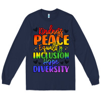 Navy inspirational words in rainbow colors Long Sleeve Tee - LillyAllenDesigns