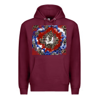 Burgundy patriotic tie dye Premium Hoodie - CowGirlArtShop