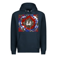 Navy patriotic tie dye Premium Hoodie - CowGirlArtShop