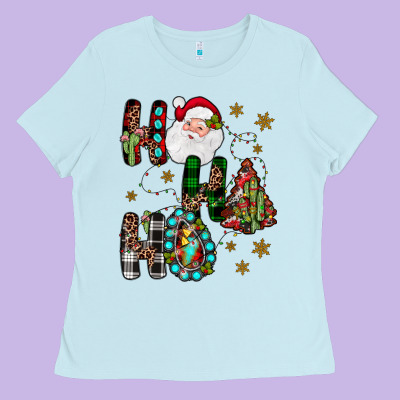 Ho Ho Ho Ladies Tee Designed By Jahusdesignshop