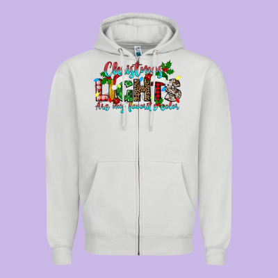 Christmas Lights Are My Favorite Zipper Hoodie Designed By Texasbilliewilder