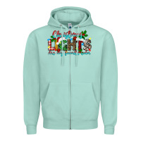 Seafoam christmas lights are my favorite Zipper Hoodie - texasbilliewilder
