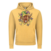 Vintage Mustard mardi gras cow Vintage Hoodie - MaliasSmallBusiness