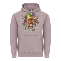 Vintage Zinc mardi gras cow Vintage Hoodie - MaliasSmallBusiness