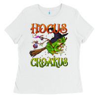 White hocus croakus Ladies Tee - BundleAndBundleShop