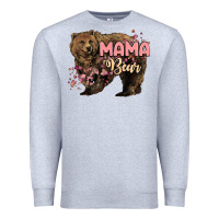 Heather Grey Mama bear mother's day Premium Sweatshirt - HowdyJamesFarm