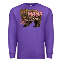 Purple Mama bear mother's day Premium Sweatshirt - HowdyJamesFarm