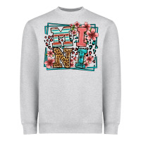 Heather Grey floral leopard frame mini Heavyweight Sweatshirt - LillyAllenDesigns