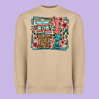 Floral Leopard Frame Mini Heavyweight Sweatshirt Designed By Lillyallendesigns