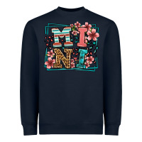 Navy floral leopard frame mini Heavyweight Sweatshirt - LillyAllenDesigns