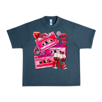 Midnight Navy valentines day cassette Urban Heavy Tee - NancyCooperArtShop