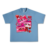 Pebble Blue valentines day cassette Urban Heavy Tee - NancyCooperArtShop