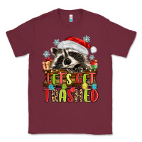 Burgundy lets get trashed with raccoon Classic Tee - MaliasSmallBusiness