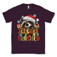 Plum lets get trashed with raccoon Classic Tee - MaliasSmallBusiness
