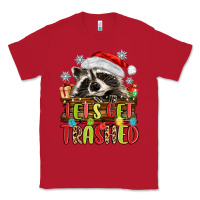 Red lets get trashed with raccoon Classic Tee - MaliasSmallBusiness