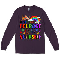 Plum courage to be yourself rainbow message Long Sleeve Tee - LillyAllenDesigns