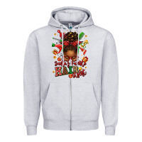 Heather Grey santas favorite hair stylist afro messy bun Zipper Hoodie - texasbilliewilder