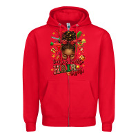 Red santas favorite hair stylist afro messy bun Zipper Hoodie - texasbilliewilder