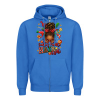 True Royal santas favorite hair stylist afro messy bun Zipper Hoodie - texasbilliewilder