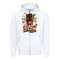 White santas favorite hair stylist afro messy bun Zipper Hoodie - texasbilliewilder