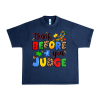Navy think before you judge Urban Heavy Tee - JahusDesignShop