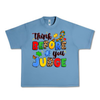 Pebble Blue think before you judge Urban Heavy Tee - JahusDesignShop