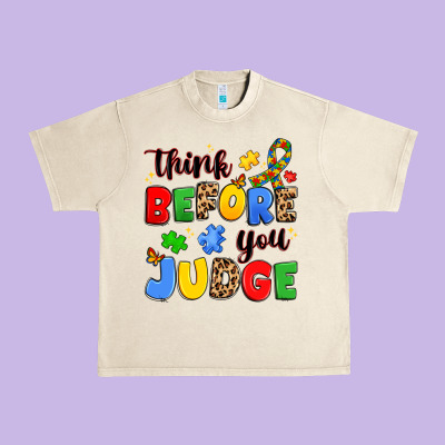 Think Before You Judge Urban Heavy Tee Designed By Jahusdesignshop
