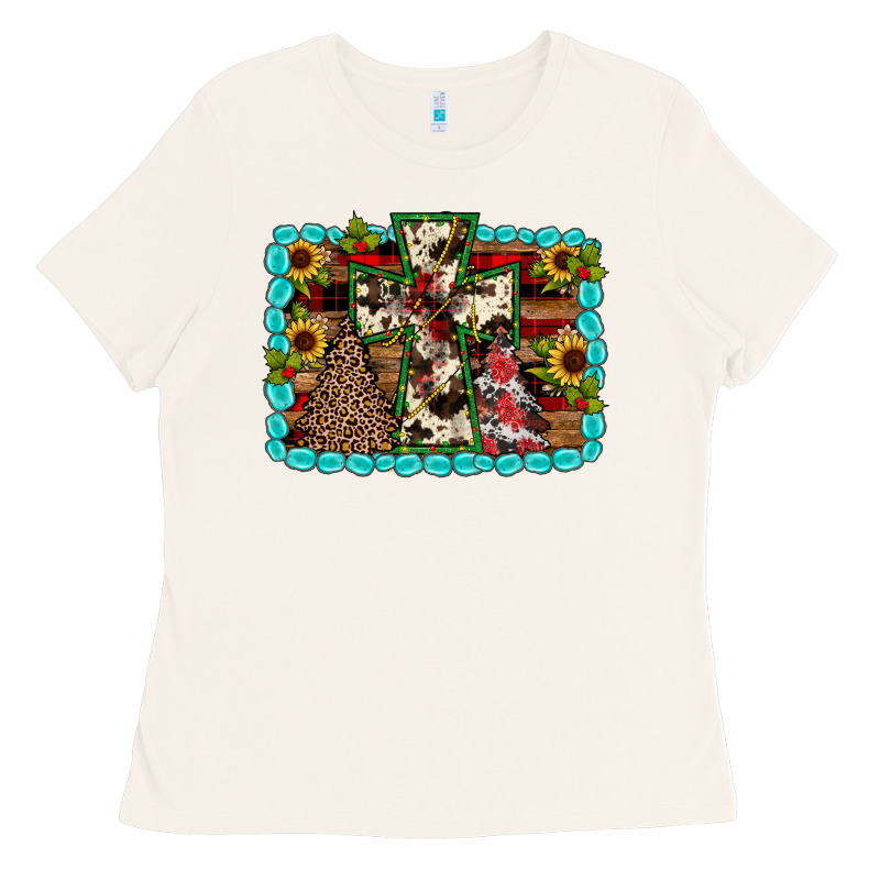 Christmas Cross Ladies Tee by JahusDesignShop | Teevron