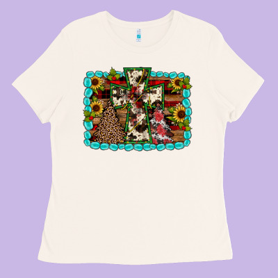 Christmas Cross Ladies Tee Designed By Jahusdesignshop
