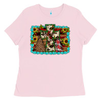 Bubblegum Pink Christmas cross Ladies Tee - JahusDesignShop
