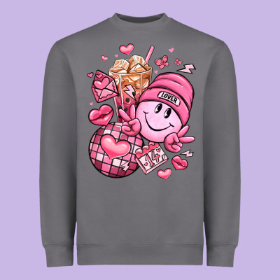Retro Valentines Day Heavyweight Sweatshirt Designed By Lillyallendesigns