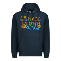 Navy small town autism Premium Hoodie - CowGirlArtShop