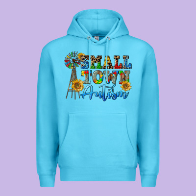 Small Town Autism Premium Hoodie Designed By Cowgirlartshop