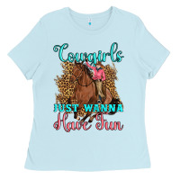 Baby Blue cowgirls just wanna have fun Ladies Tee - Artiststas