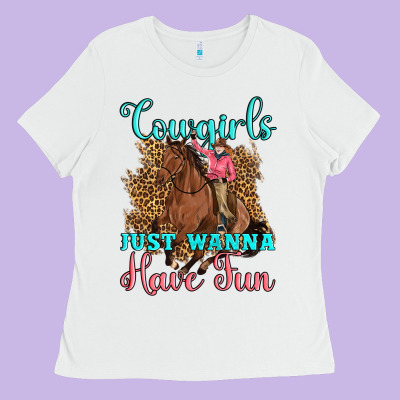 Cowgirls Just Wanna Have Fun Ladies Tee Designed By Artiststas