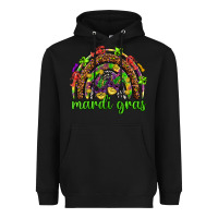 Black Mardi Gras rainbow and masks Heavyweight Hoodie - HowdyJamesFarm