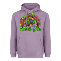 Lavender Mardi Gras rainbow and masks Heavyweight Hoodie - HowdyJamesFarm