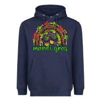 Navy Mardi Gras rainbow and masks Heavyweight Hoodie - HowdyJamesFarm