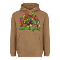 Toasted Coconut Mardi Gras rainbow and masks Heavyweight Hoodie - HowdyJamesFarm