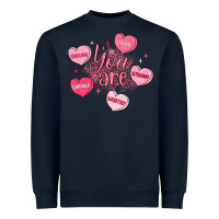 Navy you are enough valentines day Heavyweight Sweatshirt - LillyAllenDesigns