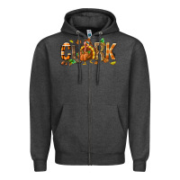 Charcoal Heather Personalized Thanksgiving Zipper Hoodie - NancyCooperArtShop