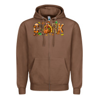Chestnut Personalized Thanksgiving Zipper Hoodie - NancyCooperArtShop