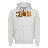 Dove Grey Personalized Thanksgiving Zipper Hoodie - NancyCooperArtShop