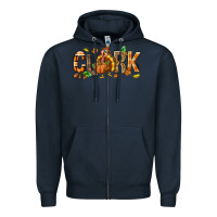 Navy Personalized Thanksgiving Zipper Hoodie - NancyCooperArtShop